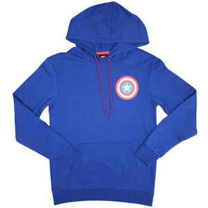 Marvel Captain America Hoodie Sweatshirt Men's Small Blue Shield Logo NWT